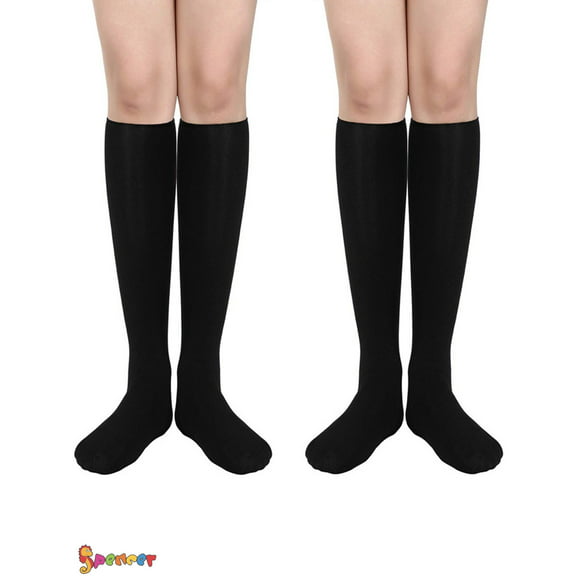 1 Pair New Women Ladies Black Knee High Patterned Pop Socks One size P4